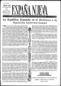 Portada:España Nueva : Semanario Republicano Independiente. Núm. 245-246-247, 18 de noviembre de 1950