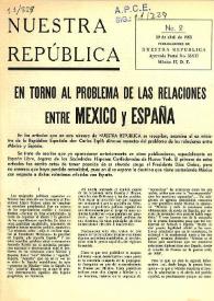 Portada:Nuestra República : publicaciones del Ateneo Republicano Español. Núm.  2, 30 de abril de 1965