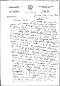 Portada:Carta de Eugenio Xammar a Carlos Esplá. Ginebra, 8 de febrero de 1956