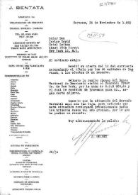 Portada:Carta de J. Guimet a Carlos Esplá. Caracas, 24 de noviembre de 1959