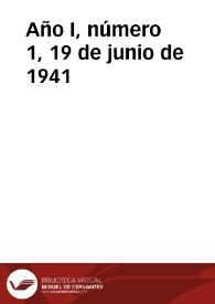 Portada:España en Exilio : \"Portavoz De Los Libertarios De La Cnt De España En Ciudad De México\". Año I, número 1, 19 de junio de 1941