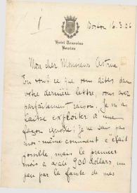 Portada:Carta dirigida a G. Astruc, 16-03-1906