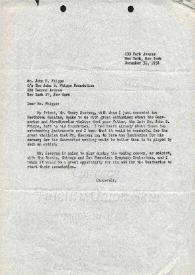 Portada:Carta dirigida a John S. Phipps Foundation. Nueva York, 31-12-1958