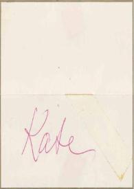 Portada:Tarjeta dirigida a Katherine Cardwell. Nueva York, 24-12-1960
