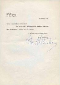 Portada:Carta dirigida a Polish Weekliy. Nueva York, 13-01-1961