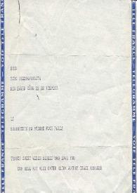 Portada:Telegrama dirigido a Arthur Rubinstein. New Haven, Connecticut (Estados Unidos)