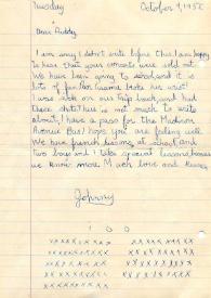 Portada:Carta dirigida a Arthur Rubinstein. Nueva York (Estados Unidos), 09-10-1956