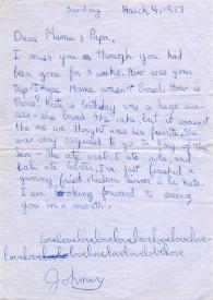 Portada:Carta dirigida a Aniela y Arthur Rubinstein. Nueva York (Estados Unidos), 04-03-1958