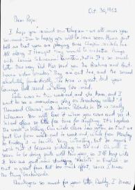 Portada:Carta dirigida a Arthur Rubinstein. Nueva York (Estados Unidos), 30-10-1962