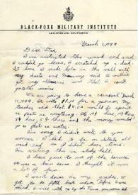 Portada:Carta dirigida a Arthur Rubinstein. Los Angeles, California (Estados Unidos), 07-03-1944