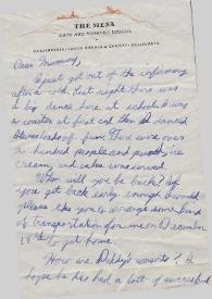 Portada:Carta dirigida a Aniela Rubinstein. Carpinteria, California (Estados Unidos)