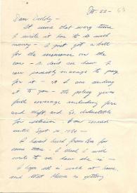 Portada:Carta dirigida a Arthur Rubinstein. Filadelfia (Pensilvania), 22-10-1953