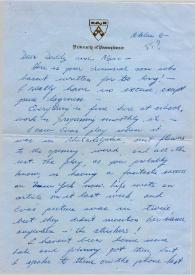 Portada:Carta dirigida a Aniela y Arthur Rubinstein. Filadelfia (Pensilvania), 18-10-1955