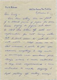 Portada:Carta dirigida a Arthur Rubinstein. Nueva York (Estados Unidos), 07-09-1956