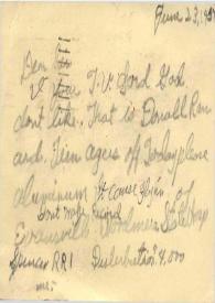 Portada:Tarjeta dirigida a Arthur Rubinstein. Evansville (Indiana), 23-06-1957