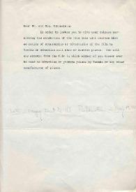 Portada:Carta dirigida a Arthur Rubinstein, 17-05-1975