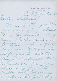Portada:Carta dirigida a Aniela Rubinstein. París (Francia), 25-07-1955