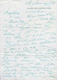 Portada:Carta dirigida a  Aniela Rubinstein. París (Francia), 18-02-1972