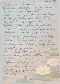Portada:Carta dirigida a Aniela Rubinstein, 20-02-1989