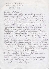 Portada:Carta dirigida a Aniela Rubinstein. Reinach (Suiza), 05-10-1992