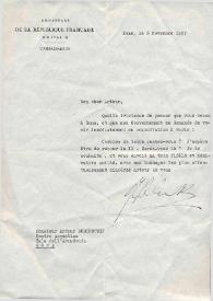 Portada:Carta dirigida a Arthur Rubinstein. Roma (Italia), 06-11-1957