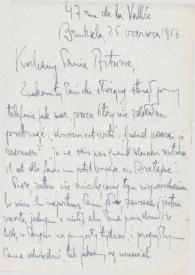 Portada:Carta dirigida a Arthur Rubinstein. Bruselas (Bélgica), 25-06-1956