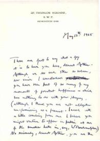 Portada:Carta dirigida a Arthur Rubinstein. Londres (Inglaterra), 13-05-1965