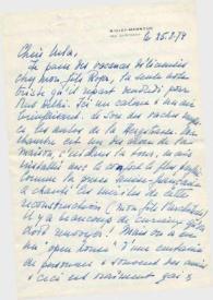 Portada:Carta dirigida a Aniela Rubinstein. Bioley-Magnoux, 25-08-1974