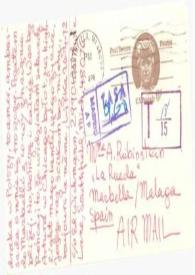 Portada:Tarjeta postal dirigida a Aniela Rubinstein. Southfield (Michigan), 26-04-1972