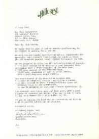 Portada:Carta dirigida a Aniela Rubinstein. Sparta (Nueva Jersey), 16-07-1987