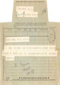 Portada:Telegrama dirigido a Aniela Rubinstein. París (Francia), 18-10-1971