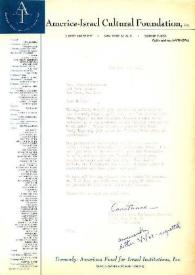 Portada:Carta dirigida a Aniela Rubinstein. Nueva York, 26-02-1963