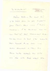 Portada:Carta dirigida a Aniela Rubinstein. Londres (Inglaterra), 30-11-1945