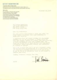 Portada:Carta dirigida a Arthur Rubinstein. Nueva York, 30-12-1970
