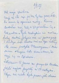 Portada:Carta dirigida a Aniela Rubinstein. Pruszkòw (Polonia), 08-09-1957