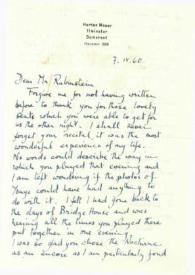 Portada:Carta dirigida a Arthur Rubinstein. Somerset (Inglaterra), 07-04-1960