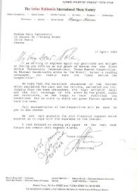 Portada:Carta dirigida a Aniela Rubinstein. Tel Aviv (Israel), 17-04-1989