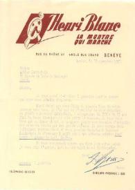 Portada:Carta dirigida a Aniela Rubinstein. Ginebra (Suiza), 16-11-1957