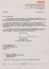 Portada:Carta dirigida a Arthur Rubinstein. Londres (Inglaterra), 15-08-1980