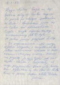 Portada:Carta dirigida a Aniela Rubinstein. Varsovia (Polonia), 18-09-1984