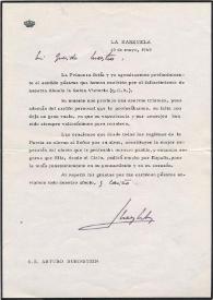 Portada:Carta dirigida a Arthur Rubinstein. Madrid (España), 10-05-1969