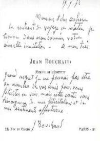 Portada:Tarjeta dirigida a Arthur Rubinstein. París (Francia), 19-09-1972