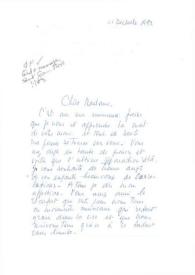 Portada:Carta dirigida a Aniela Rubinstein. París (Francia), 21-12-1982