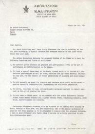 Portada:Carta dirigida a Arthur Rubinstein. Tel Aviv (Israel), 01-03-1981