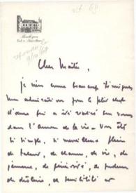 Portada:Carta dirigida a Arthur Rubinstein. Monthyon (Francia)