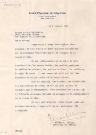 Portada:Carta dirigida a Aniela Rubinstein. Nueva York (Estados Unidos), 06-01-1944