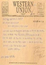 Portada:Telegrama dirigido a Aniela Rubinstein. Nogales (Estados Unidos), 28-02-1945