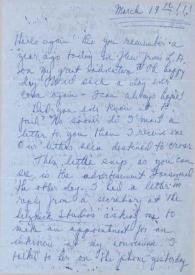 Portada:Carta dirigida a Aniela Rubinstein. Beaumont (California), 19-03-1955