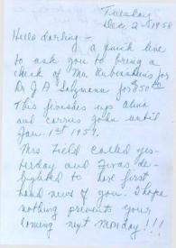 Portada:Carta dirigida a Aniela Rubinstein, 02-12-1958
