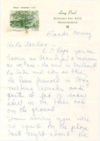 Portada:Carta dirigida a Aniela Rubinstein. Buzzards Bay (Massachusetts), 30-03-1959